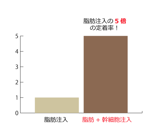 従来の5倍以上の高定着率！定着した脂肪は半永久的に効果が持続！