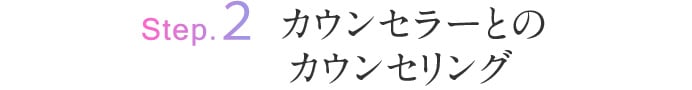 Step.2 美容カウンセラーとのカウンセリング