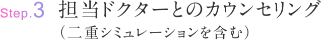 Step.3 担当ドクターとのカウンセリング（二重シミュレーションを含む）