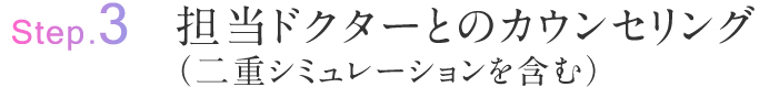 Step.3 担当ドクターとのカウンセリング（二重シミュレーションを含む）