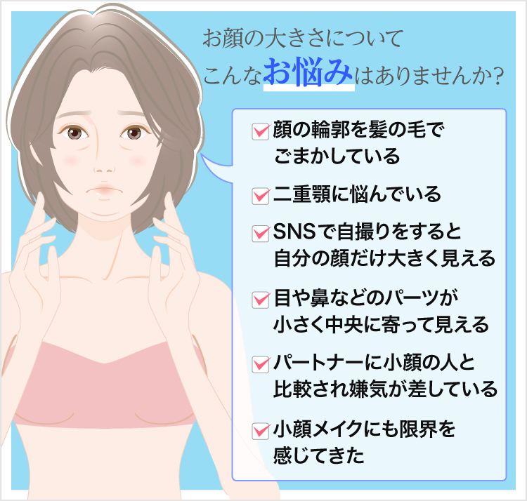 お顔の大きさについてこんなお悩みはありませんか？