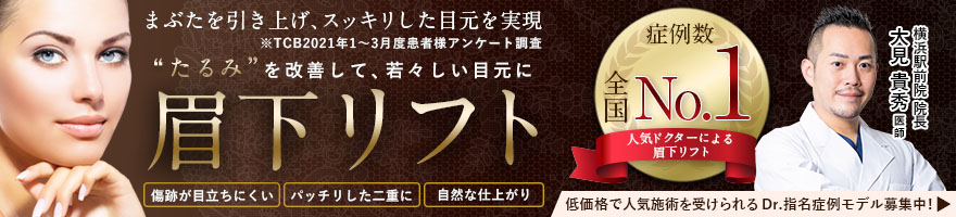 症例数全国No.1人気ドクターによる眉下リフト