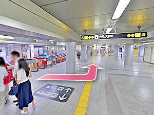 東京中央美容外科大阪阪急梅田駅前院  御堂筋線ルート02